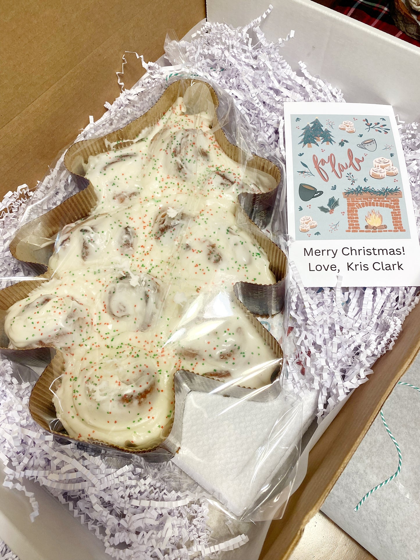 Christmas Tree Cinnamon Roll Holiday Gift Box